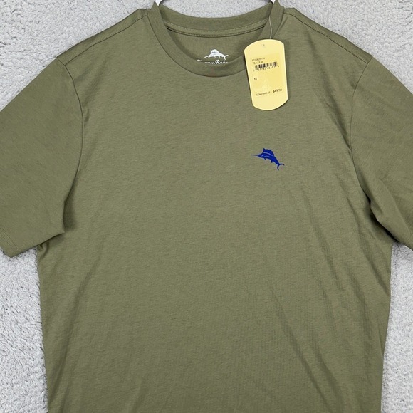 Tommy Bahama T-Shirt Mens Medium Olive Green Tee Paradise Fairway Cotton NEW